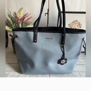 Michael Kors Light Blue  and Black Tote Bag